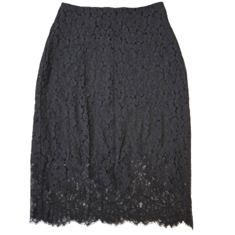 Express Black Floral Lace Pencil Skirt Size 4